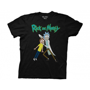 Shop Rick & Morty Rick Holding Mortys Eyes Adult T-Shirt anime